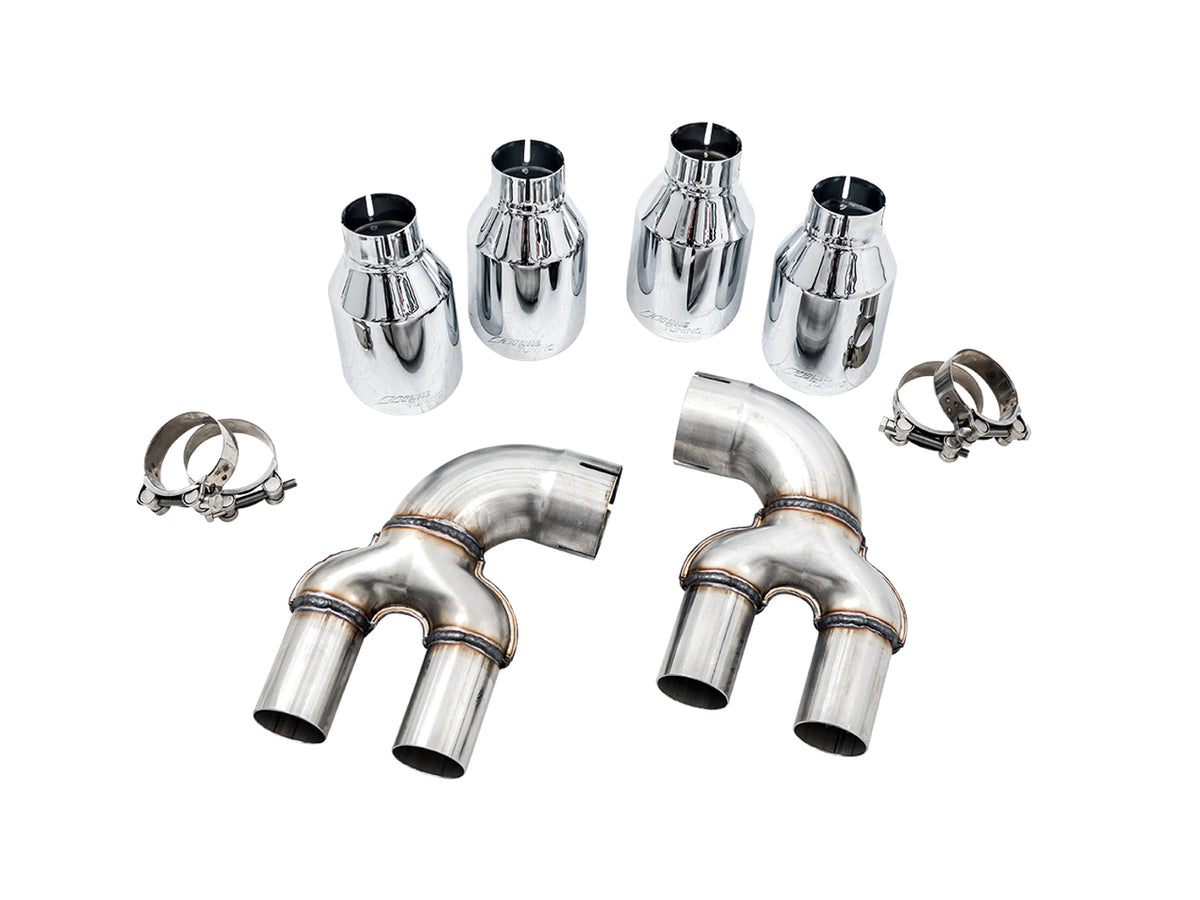 AWE Tuning 2019+ BMW M340i (G20) Non-Resonated Touring Edition Exhaust - Quad Chrome Silver Tips - 3015-42148