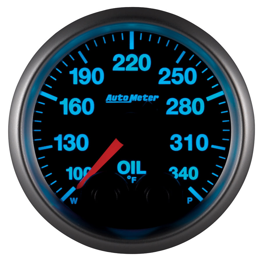Autometer Elite 52mm 100-340 Deg F Oil Temp Peak & Warn w/ Electronic Control Gauge - 5640