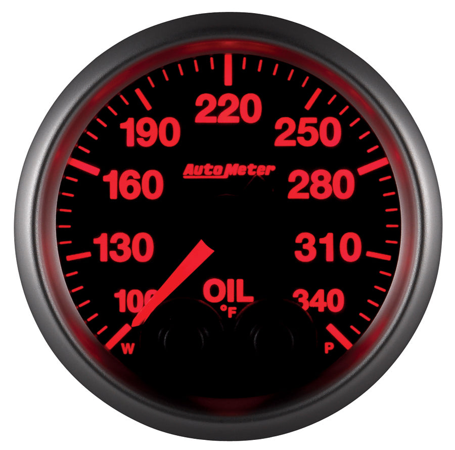 Autometer Elite 52mm 100-340 Deg F Oil Temp Peak & Warn w/ Electronic Control Gauge - 5640