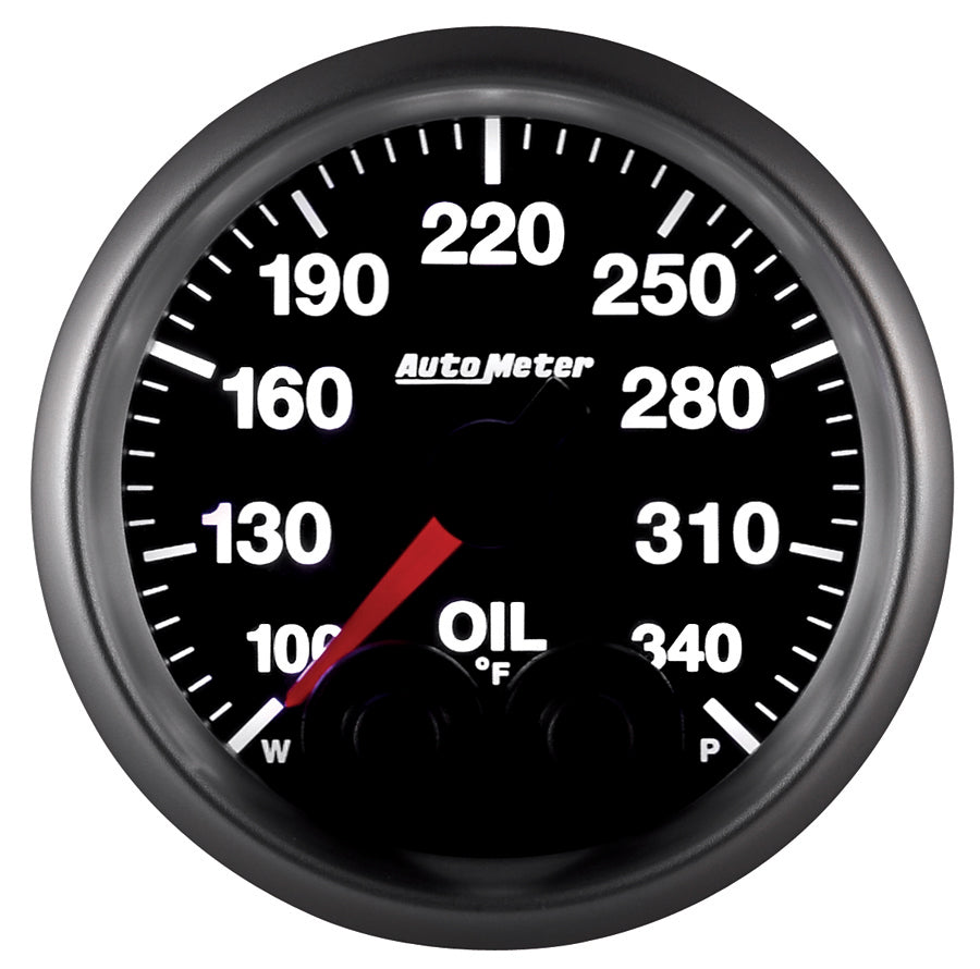 Autometer Elite 52mm 100-340 Deg F Oil Temp Peak & Warn w/ Electronic Control Gauge - 5640