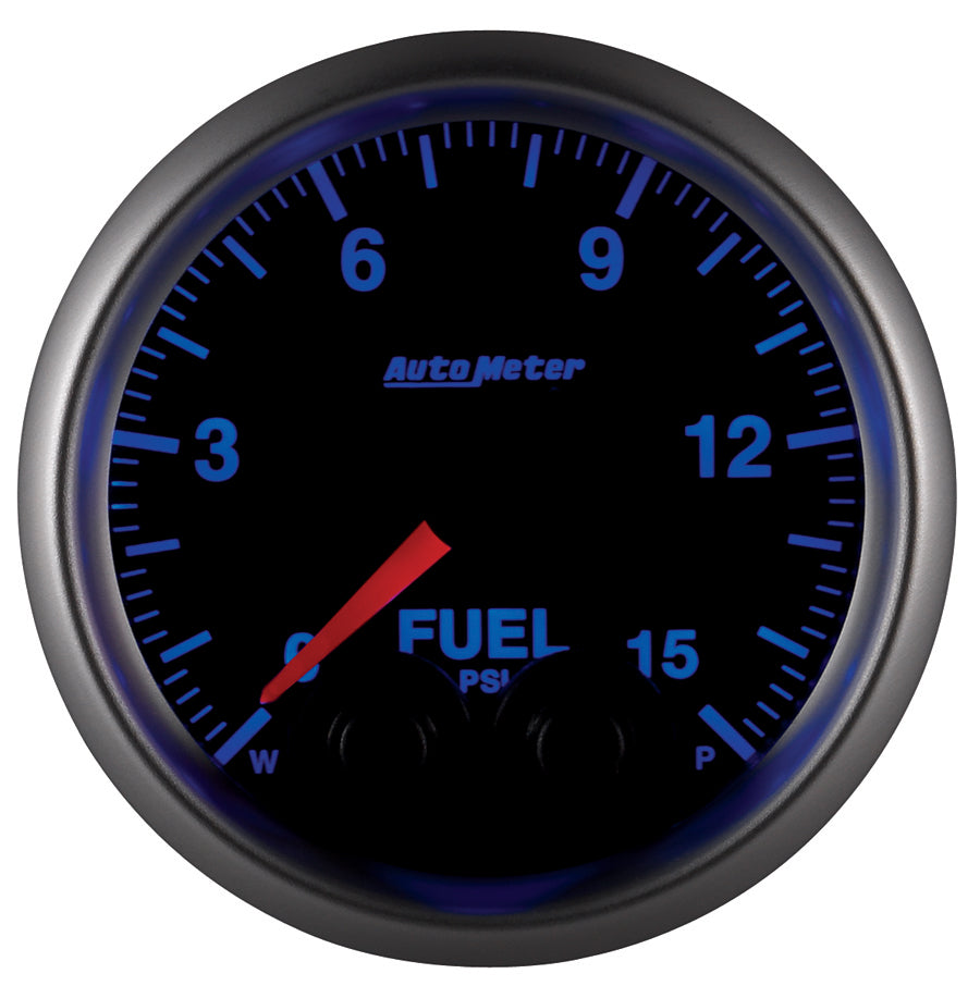 AutoMeter Gauge Fuel Press 2-1/16in. 15PSI Stepper Motor W/Peak & Warn Elite - 5667