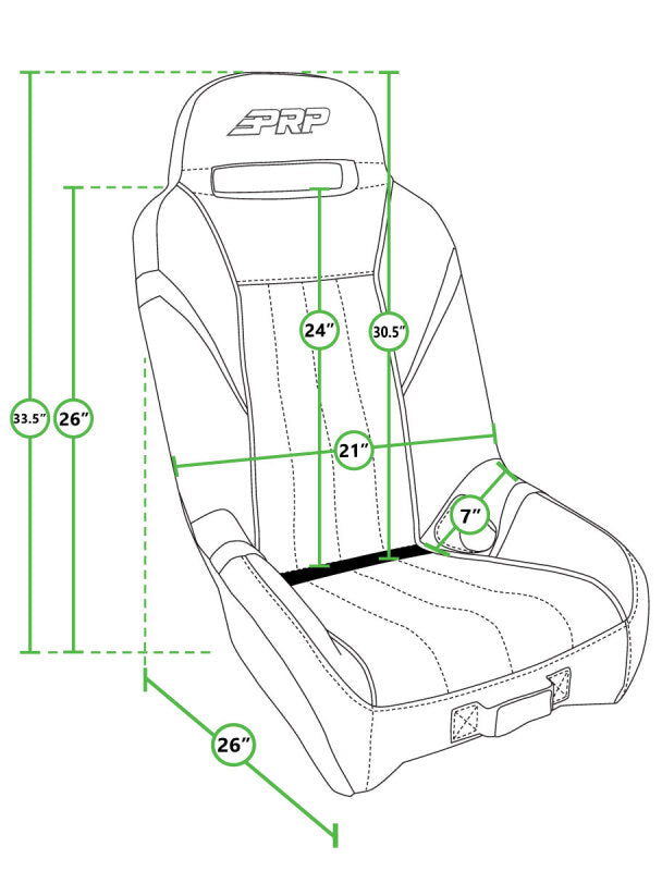 PRP GT/S.E. Suspension Seats Kit for Polaris General, RZR S 900, 900 Trail, Trail, XP 1000, Turbo, T - A5701-PORXP-C83-203