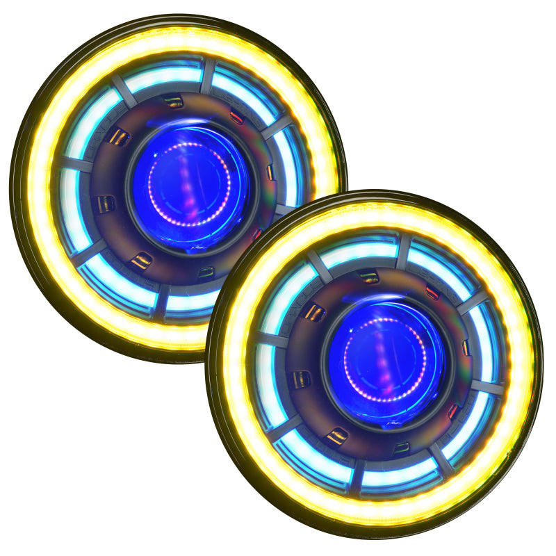 ORACLE Lighting 0718 Jeep Wrangler JK Oculus 7in ColorSHIFT BiLED Projector Headlights SEE WARRANTY - 5876-333