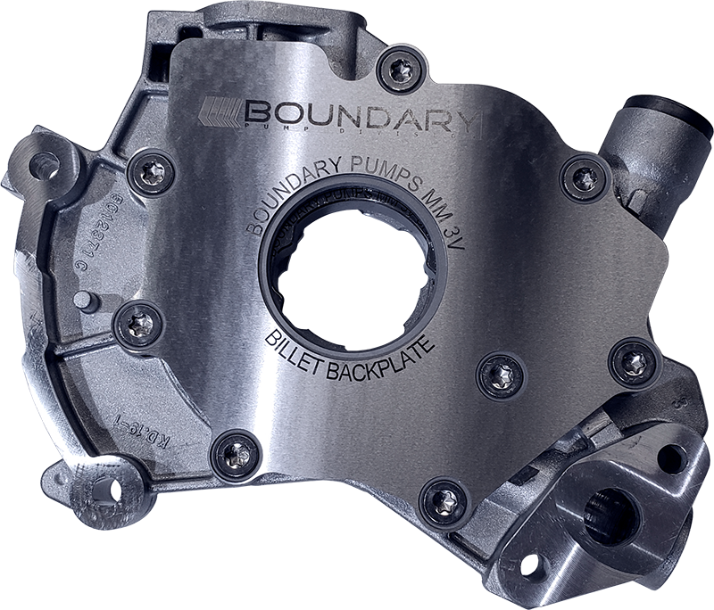 Boundary 99-15 Ford Modular Motor (All Types) V8 Oil Pump Assembly w/Billet Back Plate - MM-S1-BBP by Boundary - front view