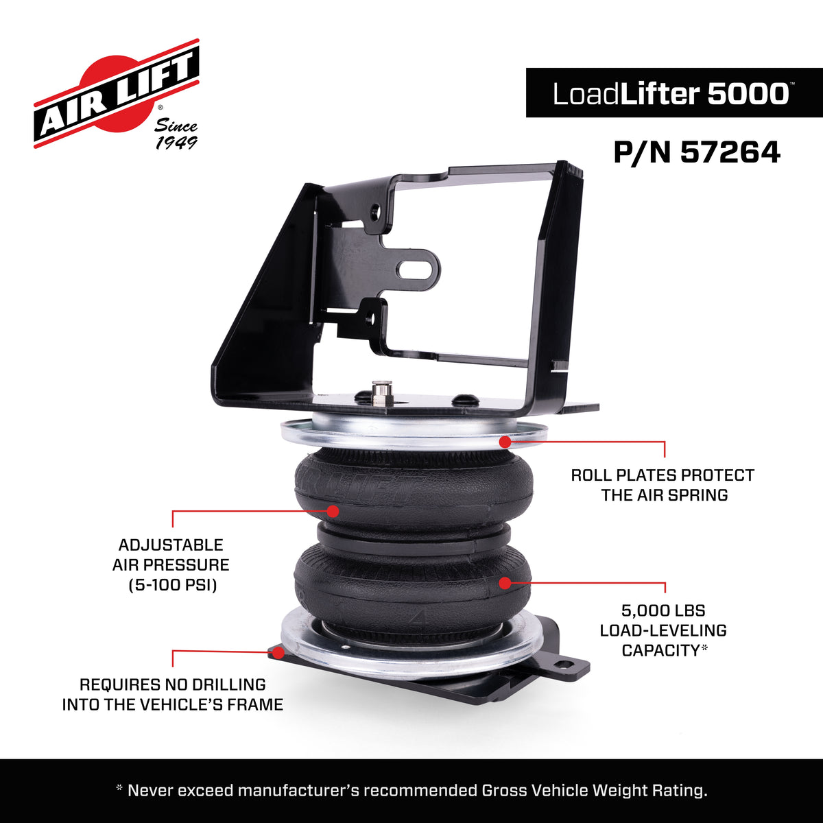 Air Lift LoadLifter 5000 Air Spring Kit for 23-25 Toyota Seqouia 4WD - 57264