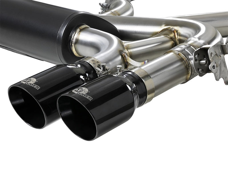 aFe MACH Force-Xp 3.5in. 304 SS C/B Exhaust System 15-18 BMW X5 M (F85) V8-4.4L (tt) - Black Tip - 49-36341-B