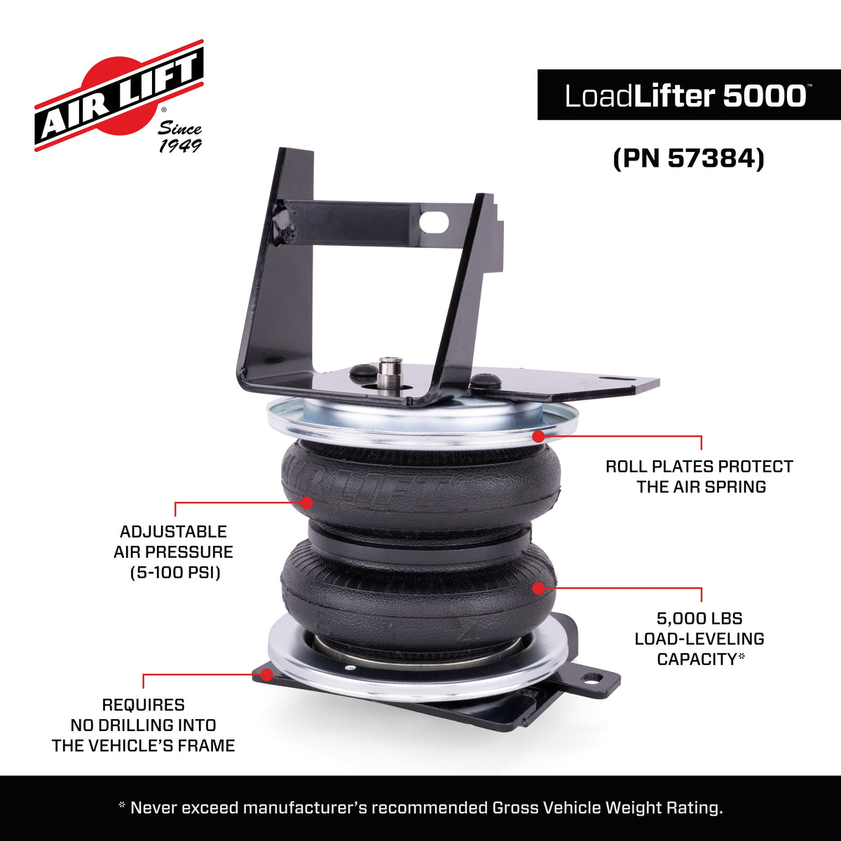 Air Lift Performance 2025 Toyota 4Runner 4WD LoadLifter 5000 Air Spring Kit - 57384