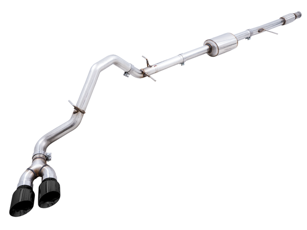 AWE Tuning 4th Gen GM 1500 5.3L 0FG Catback Dual Side Exit (Flat Bumper) - Diamond Tips - 3015-23208