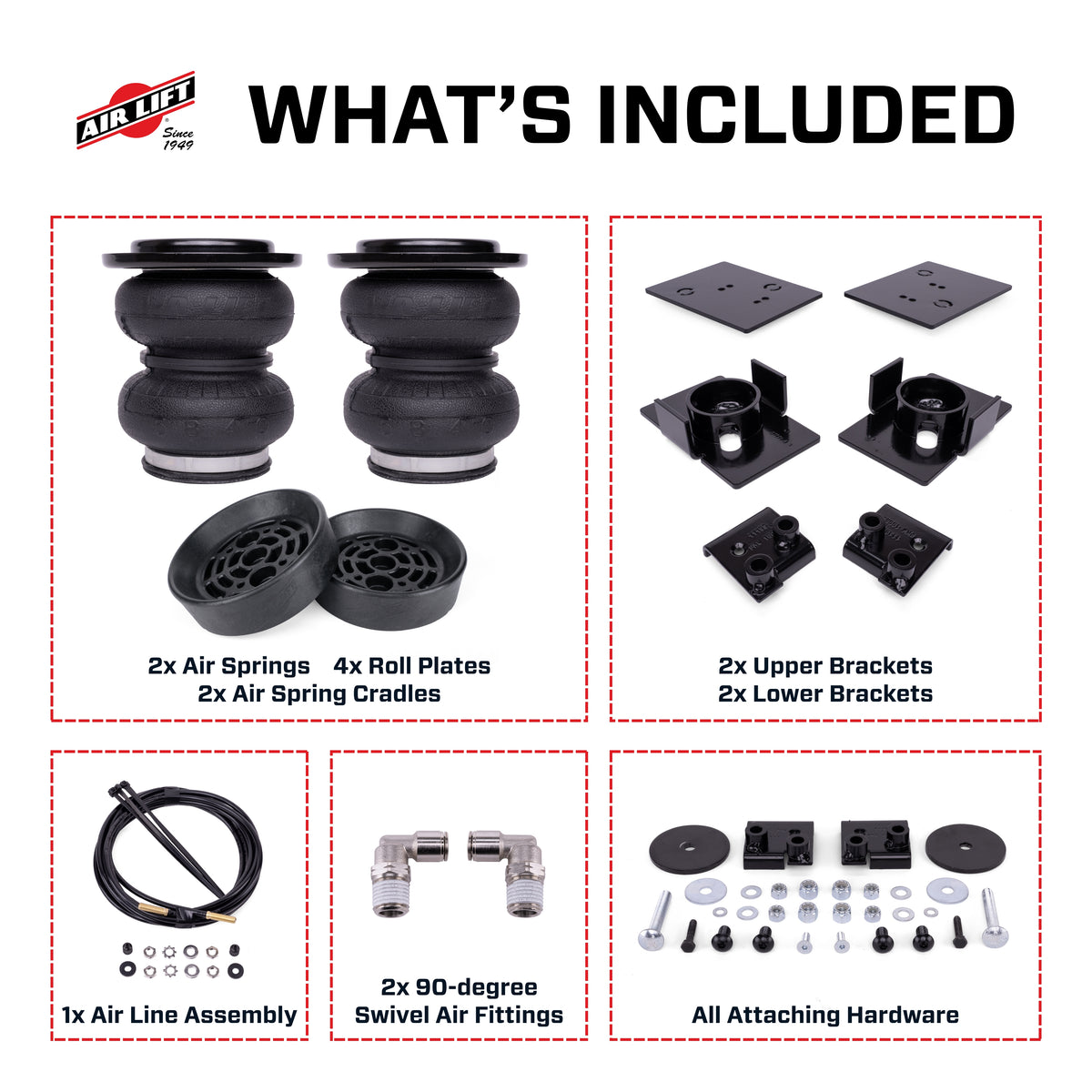Air Lift 20-25 Jeep Gladiator (4WD) Load Lifter 5000 Air Spring Kit w/ Cradle - 57415