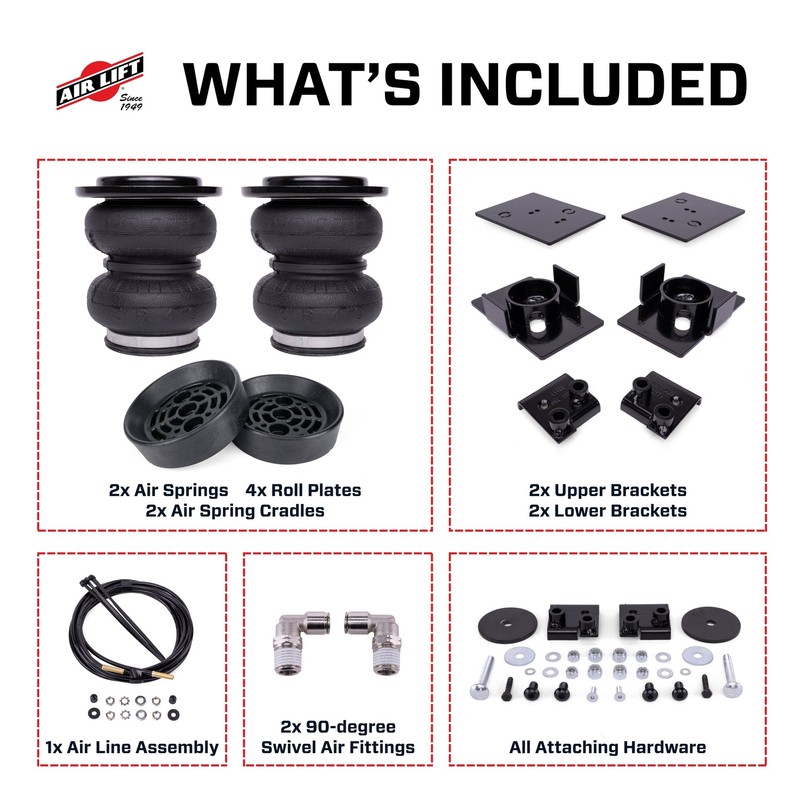 Air Lift 20-25 Jeep Gladiator (4WD) Load Lifter 5000 Air Spring Kit w/ Cradle - 57415