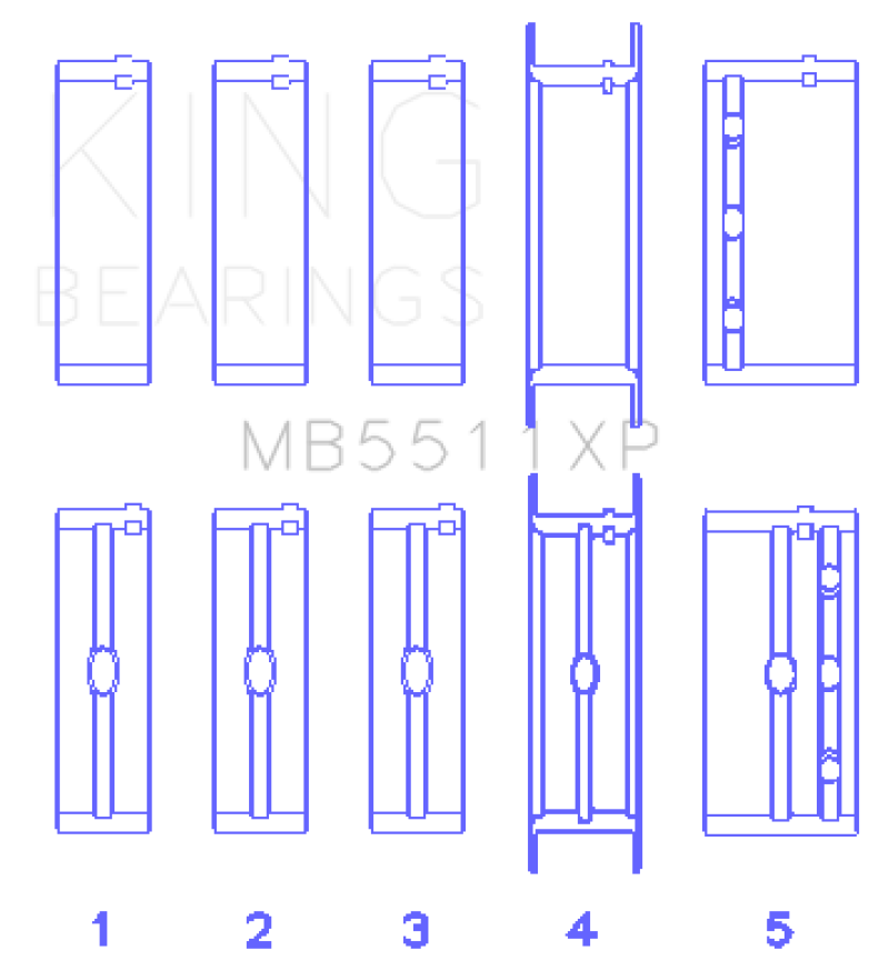 King General Motors 326 / 350 / 389 / 400 3 Inch Main Bearing Set - MB5511XP