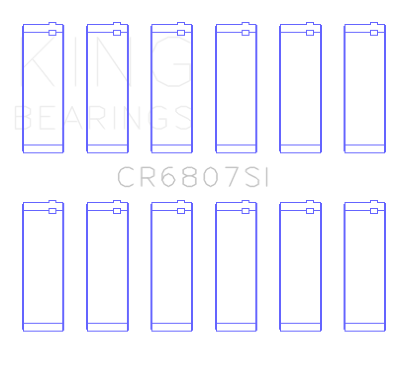 King Engine Bearings Ford V6 Triton/Ohv (Od+.002in) (Size +0.50mm) Connecting Rod Bearing Set - CR6807SI0.5
