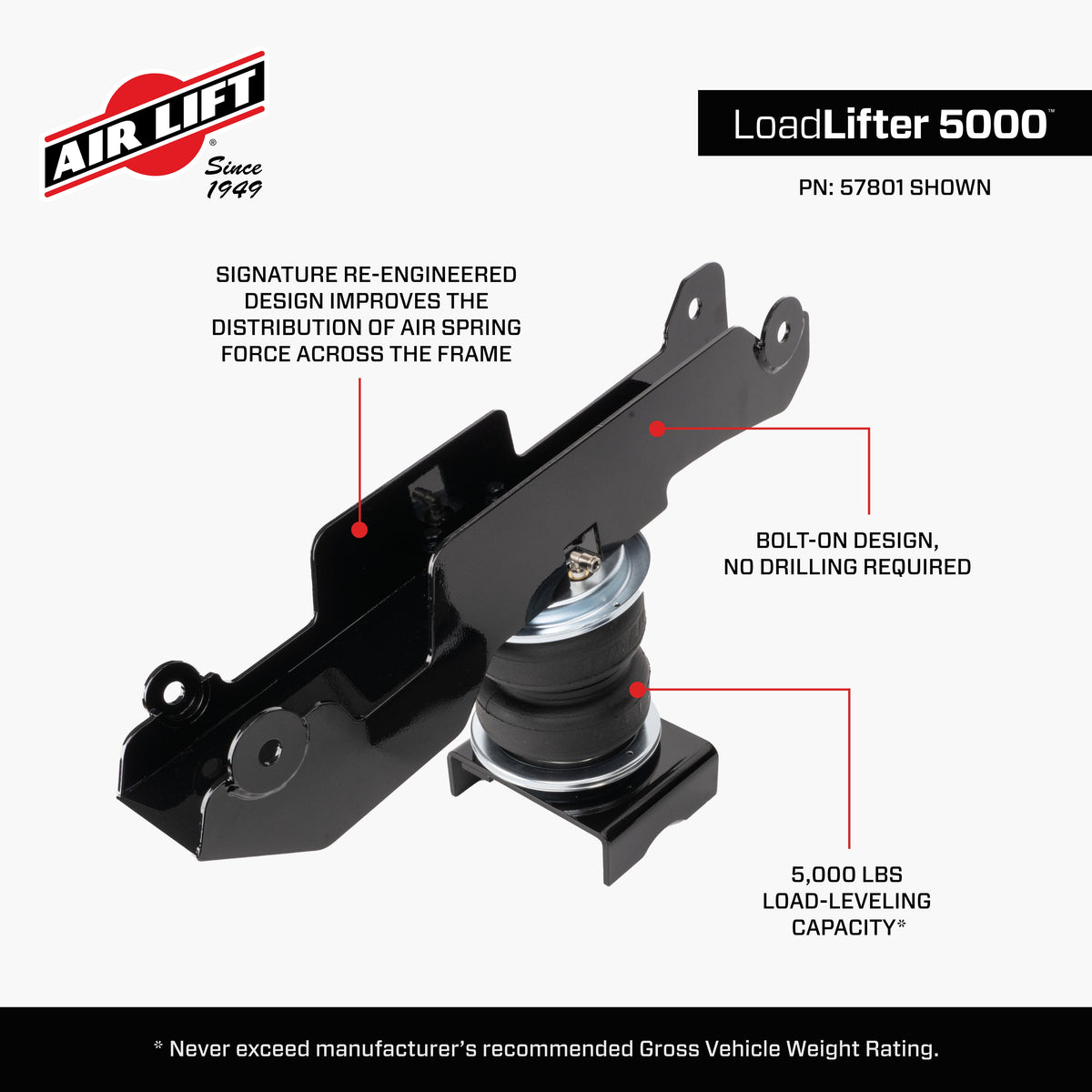 Air Lift 19-24 Mercedes Sprinter 2500 Loadlifter 5000 Air Spring Kit - 57802