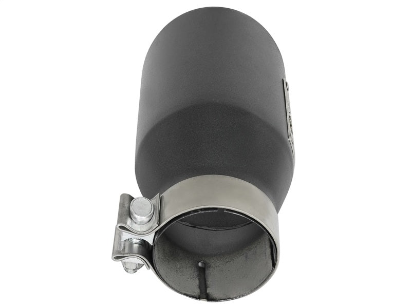 aFe MACH Force-Xp 3in 304 SS Metallic Black Exhaust Tip 3in In x 4-1/2in Out x 9in L Clamp-On Right - 49T30451-B091