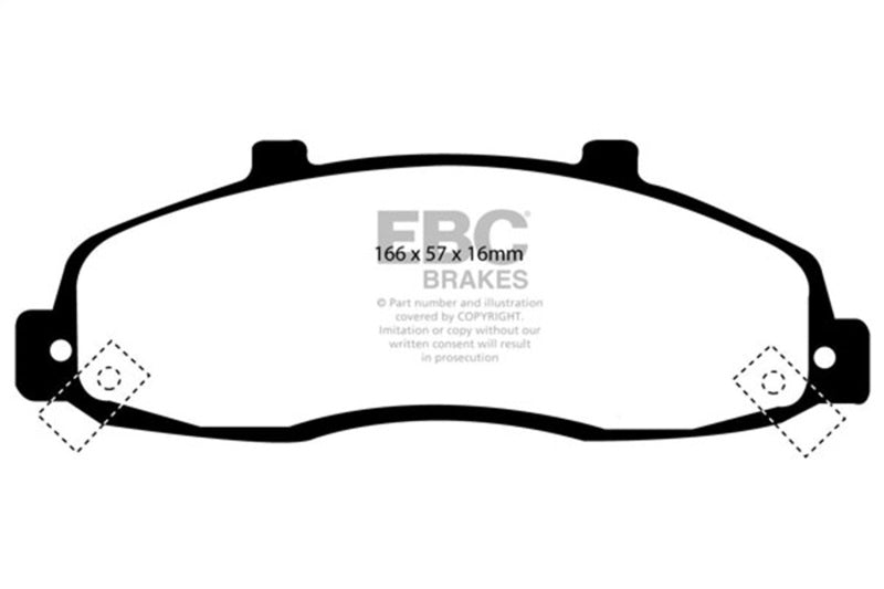 EBC 98-99 Ford F150 4.2 (2WD) (Rear Wheel ABS) Yellowstuff Front Brake Pads - DP41259R