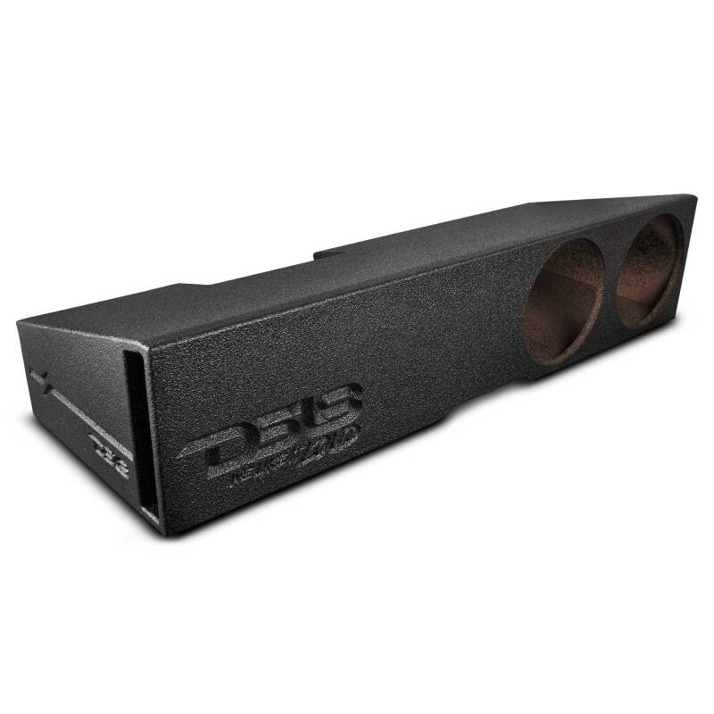 DS18 2x 10in Forward Firing Underseat Ported Box Subwoofer Enclosure- Black Spray Liner Paint Finish - EBM-FFPCHEVY19-2X10 - front view