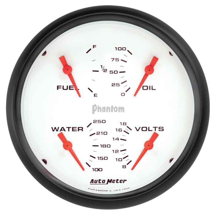Autometer Phantom Quad 5in. Gauge 240OHm (E) - 33Ohm (F) Electric - 5820