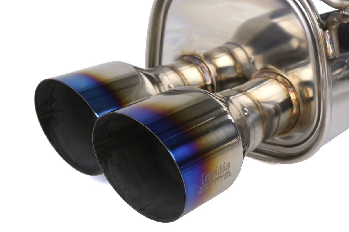 Invidia 15+ Subaru STI 4Dr Q300 Single Layer Titanium Burnt Quad Tip Cat-Back Exhaust - HS15STIG2T