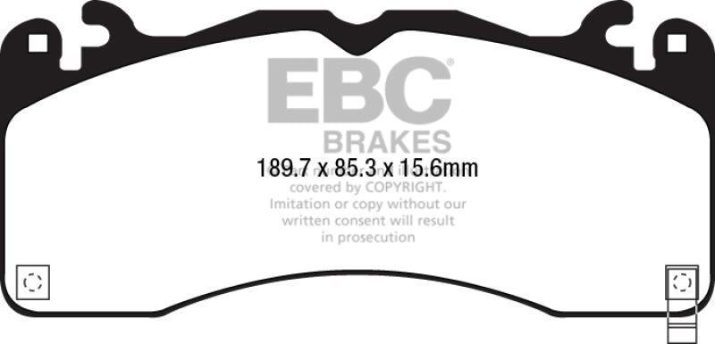 EBC 2015+ Ford Mustang (6th Gen) 2.3L Turbo (GT Package) Ultimax2 Front Brake Pads - UD1792 for 2015-2023 Ford Mustang - fron