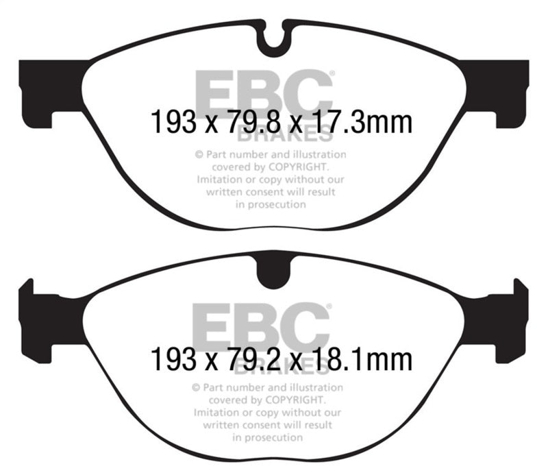 EBC 13+ Jaguar F-Type (Cast Iron Only) 3.0 Supercharged (380) Perf Pkg Redstuff Front Brake Pads - DP32191C