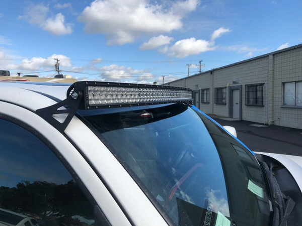Cali Raised 05-23 Toyota Tacoma 52 Curved Led Light Bar Roof Brackets Kit - Brackets W/ 5D Optic Os - CR2464 - front view