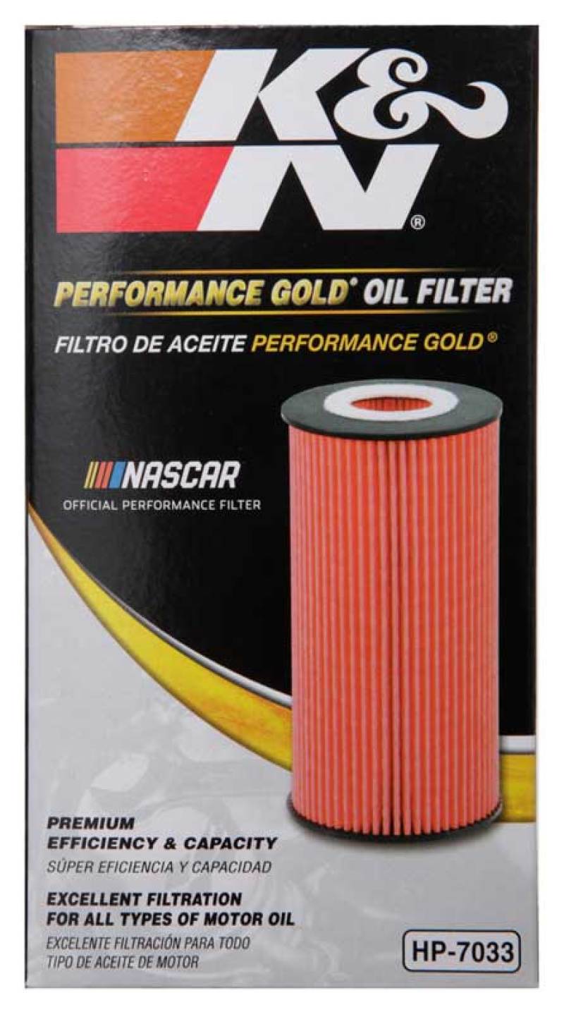 K&N Performance Oil Filter for 04-15 Mercedes Benz - HP-7033 for 2003-2017 Mercedes Benz S Class - close-up