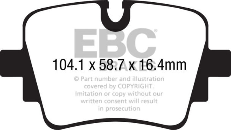 EBC 13+ Jaguar F-Type (Cast Iron Rotors Only) 3.0 Supercharged (340) Redstuff Rear Brake Pads - DP32190C for 2014-2023 Jaguar