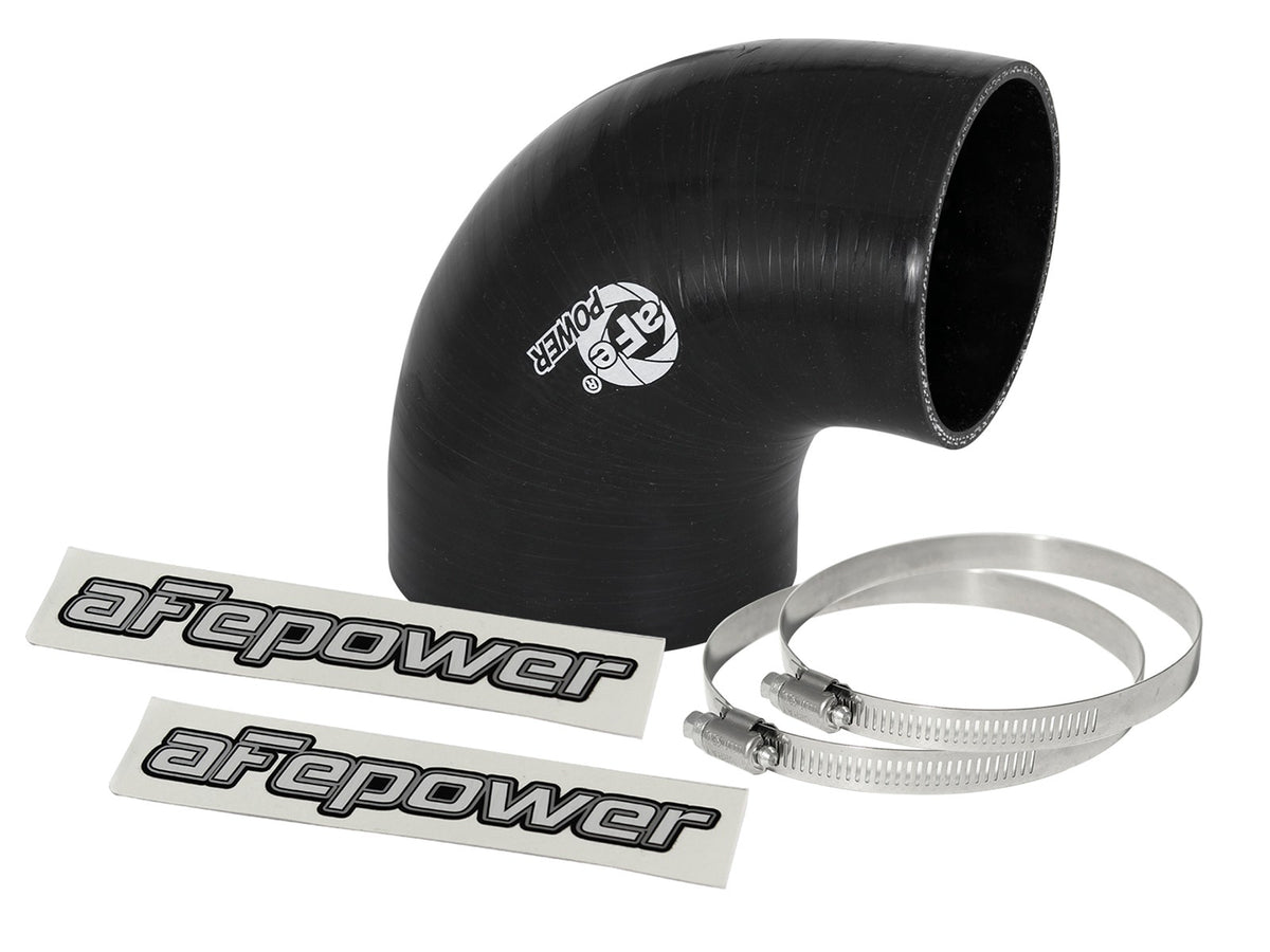 afe Magnum FORCE Intake Coupling Kit (3-1/2 IN to 3 IN ID x 90 Deg.) Elbow Reducing Coupler - Black - 59-00068