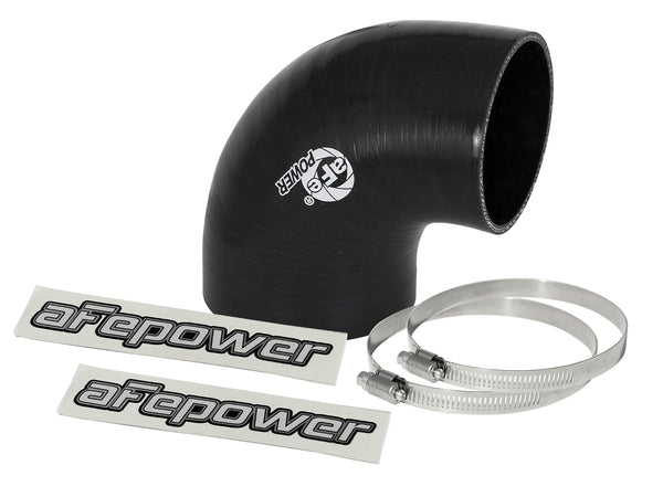 afe Magnum FORCE Intake Coupling Kit (3-1/2 IN to 3 IN ID x 90 Deg.) Elbow Reducing Coupler - Black - 59-00068