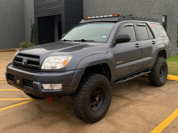 Cali Raised 03-09 Toyota 4Runner Trail Edition Bolt On Rock Sliders - No Kick Out / BedLiner - CR2745 - front view