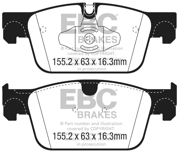 EBC 2017+ Volvo S90 2.0L Turbo Ultimax2 Front Brake Pads - UD1924 for 2017-2023 Volvo S90 - front view