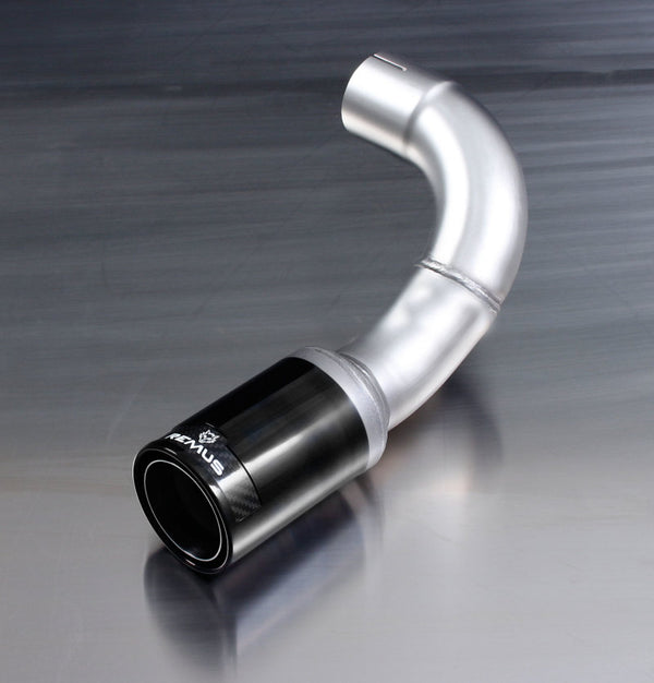 Remus 2011 BMW 1 Series F20/F21 84mm Black Chrome Straight w/Carbon Insert Tail Pipe Set - 087011 1683CB by Remus