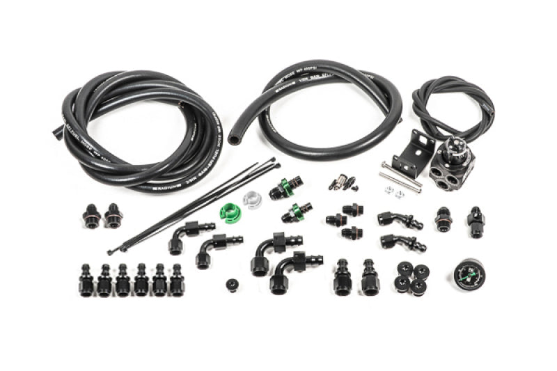 Radium Engineering Ford 302/351 Windsor Fuel Rail Plumbing Kit - 20-1302-PK for 1986-1995 Ford Mustang - front view