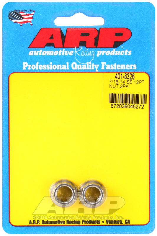 ARP 7/16-14 SS 12pt nut kit - 401-8326 by ARP
