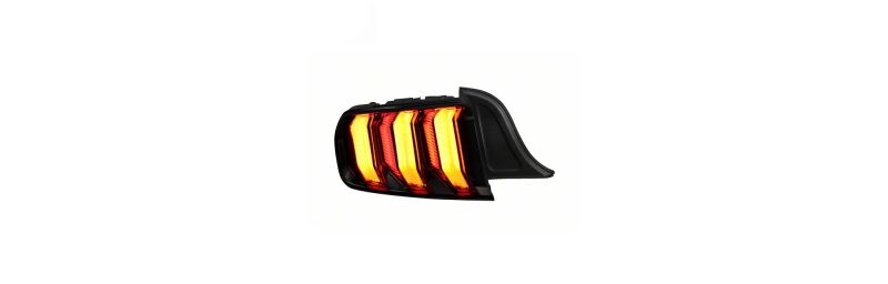 Raxiom 15-23 Ford Mustang Euro Style LED Tail Lights- Gloss Black Housing- Red Lens - 412123 - close-up view