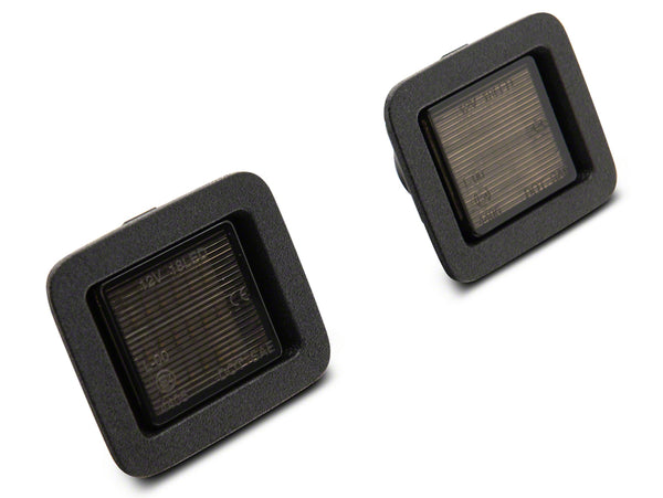 Raxiom 07-14 Ford F-150 Axial Series LED License Plate Lamps- Smoked - T549999 for 2015-2024 Ford F 150 - front view
