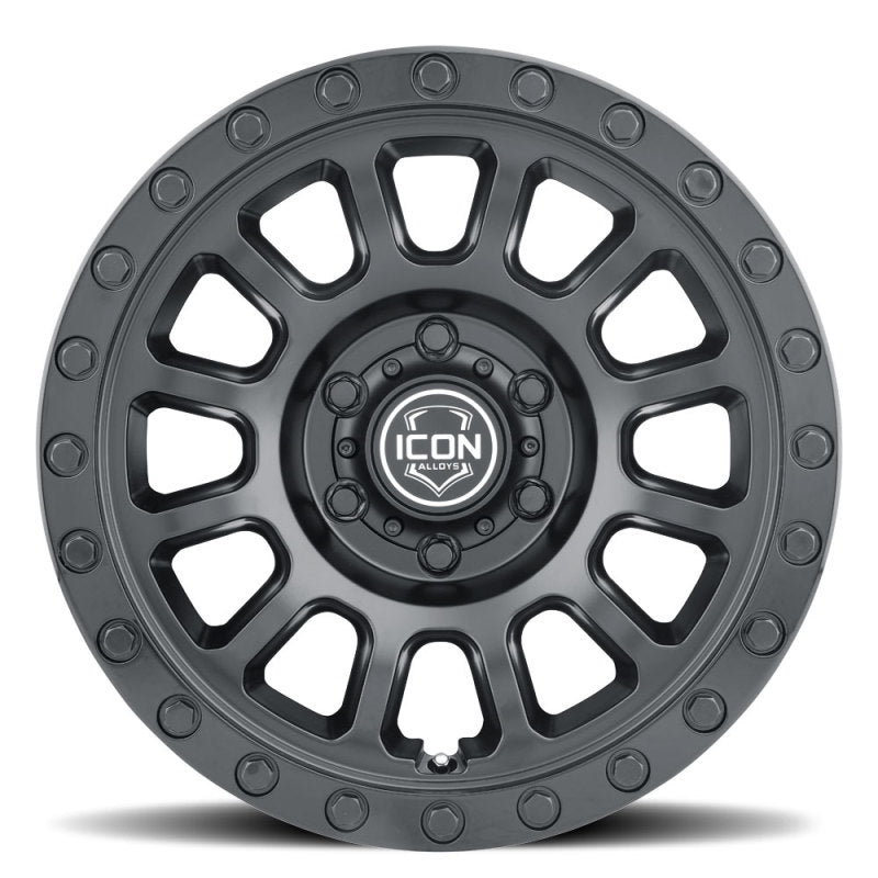 ICON Hulse 17 X 8.5 6 X 5.5 0mm Offset 4.75in BS Double Black - 8017858347DB