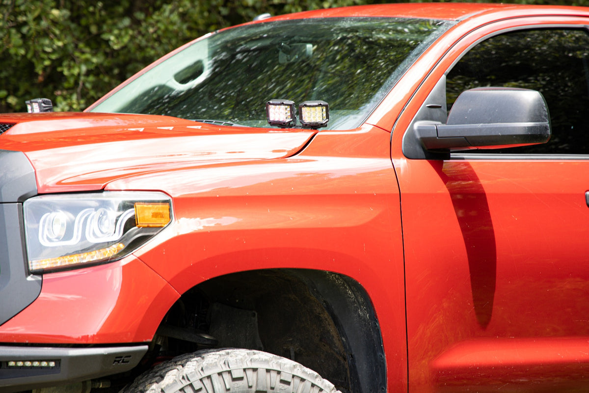 LED Light Kit | Ditch Mount | Dual 2&quot; Black Pairs | White DRL | Toyota Tundra (14-21)