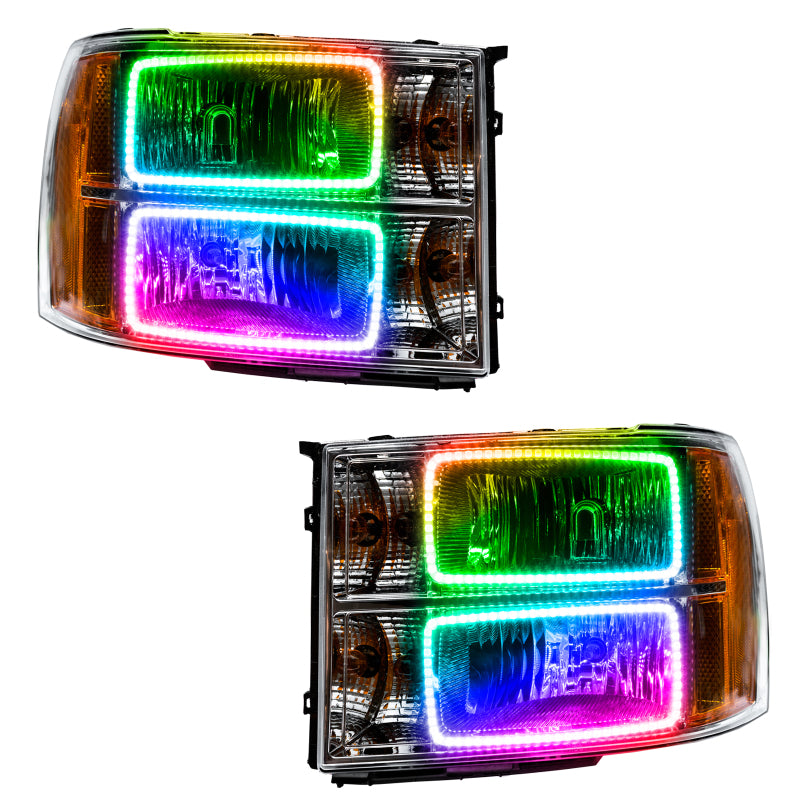 Oracle 07-13 GMC Sierra SMD HL - Square Ring Design - ColorSHIFT w/ Simple Controller SEE WARRANTY - 7054-504