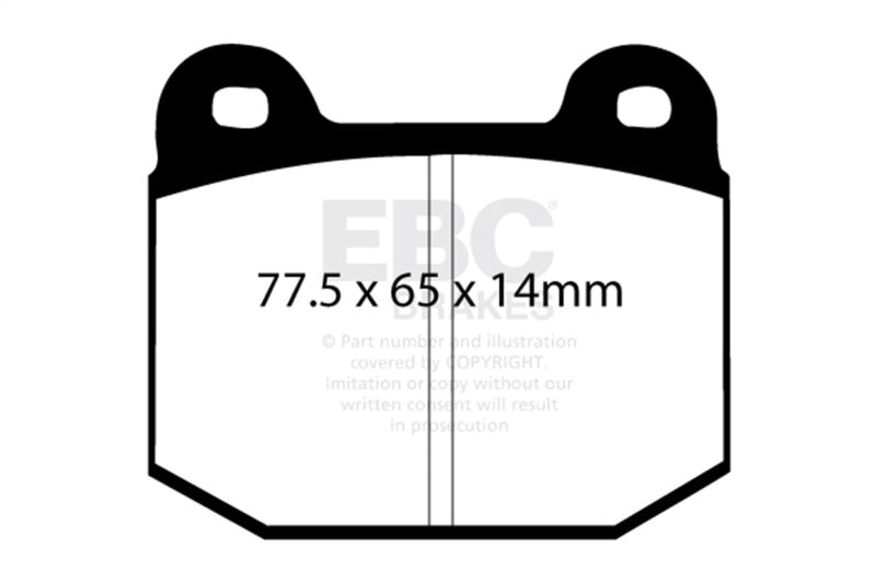 EBC 08+ Lotus 2-Eleven 1.8 Supercharged Redstuff Front Brake Pads - DP3197/2C for 2005-2011 Lotus Elise - front view