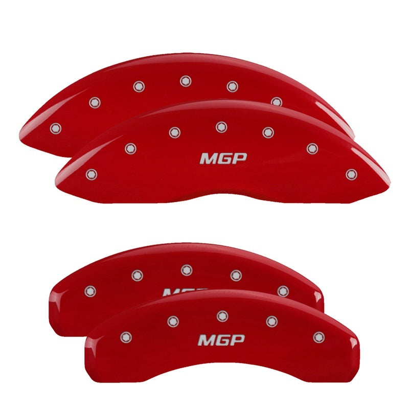 MGP 4 Caliper Covers Engraved Front &amp; Rear MGP Red finish silver ch - 36009SMGPRD