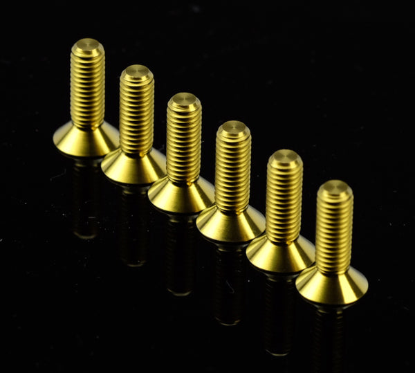 NRG Titanium Steering Wheel Screw Upgrade Kit (Conical) - Chrome Gold - SWS-100TI-GD - front view