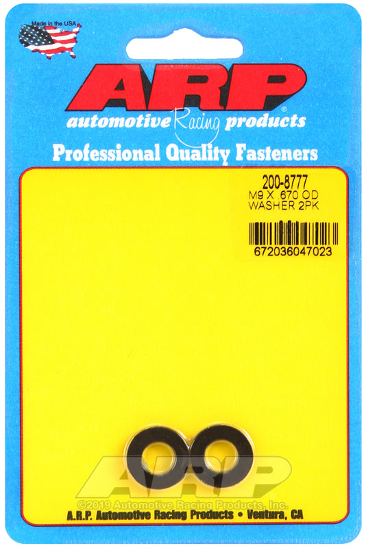 ARP 3/8 ID .655 OD no chamfer black washer 2pk - 200-8775