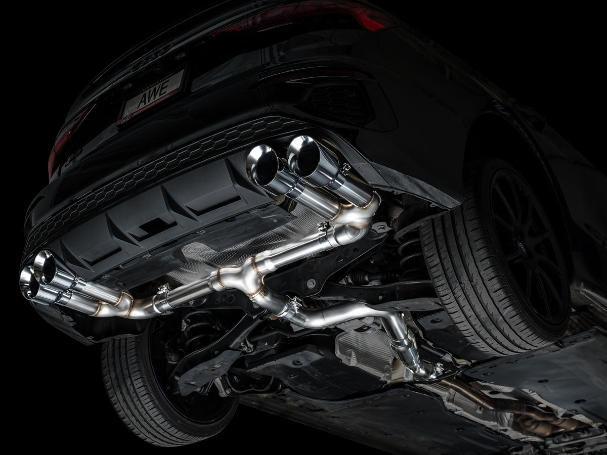 AWE 22-24 Audi 8Y S3 Track Edition Exhaust  - Chrome Silver Tips - 3020-42897
