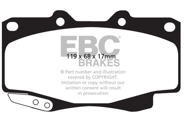 EBC 99-04 Toyota Tacoma 4WD 2.7 Ultimax2 Front Brake Pads - UD799 for 1999-2004 Toyota Tacoma - front view