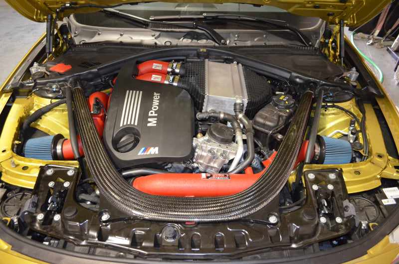 Injen 15-18 BMW M3(F80)/M4 (F82/83) 3.0L L6 Twin Turbo 2PC Aluminum Int. Charge Pipe - Wrinkle Black - SES1116ICPWB