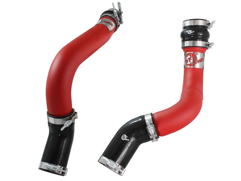 aFe BladeRunner 3in Red Intercooler Tubes Hot &amp; Cold Side Kit for 13-14 Dodge RAM Diesel 6.7L (td) - 46-20134-R