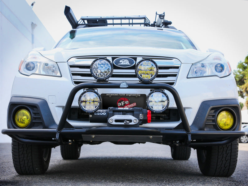 aFe POWER 20-23 Subaru Outback H4 2.4L (t) / H4 2.5L Terra Guard Front Bumper w/ Winch Mount - Black - 79-27012