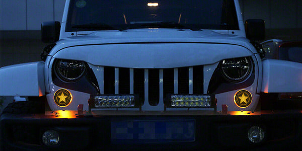 Raxiom 07-18 Jeep Wrangler JK Axial Series Turn Signal Lights - J165073 for 2007-2018 Jeep Wrangler - front view