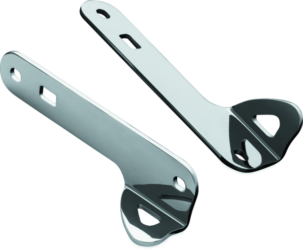 Kuryakyn Custom Teardrop Tie-Down Brackets 14-Up Touring Chrome - 949 - front view
